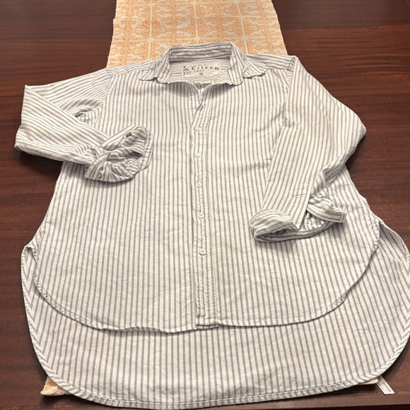 Frank & Eileen Women’s Dark Blue Striped Shirt - Picture 2 of 3